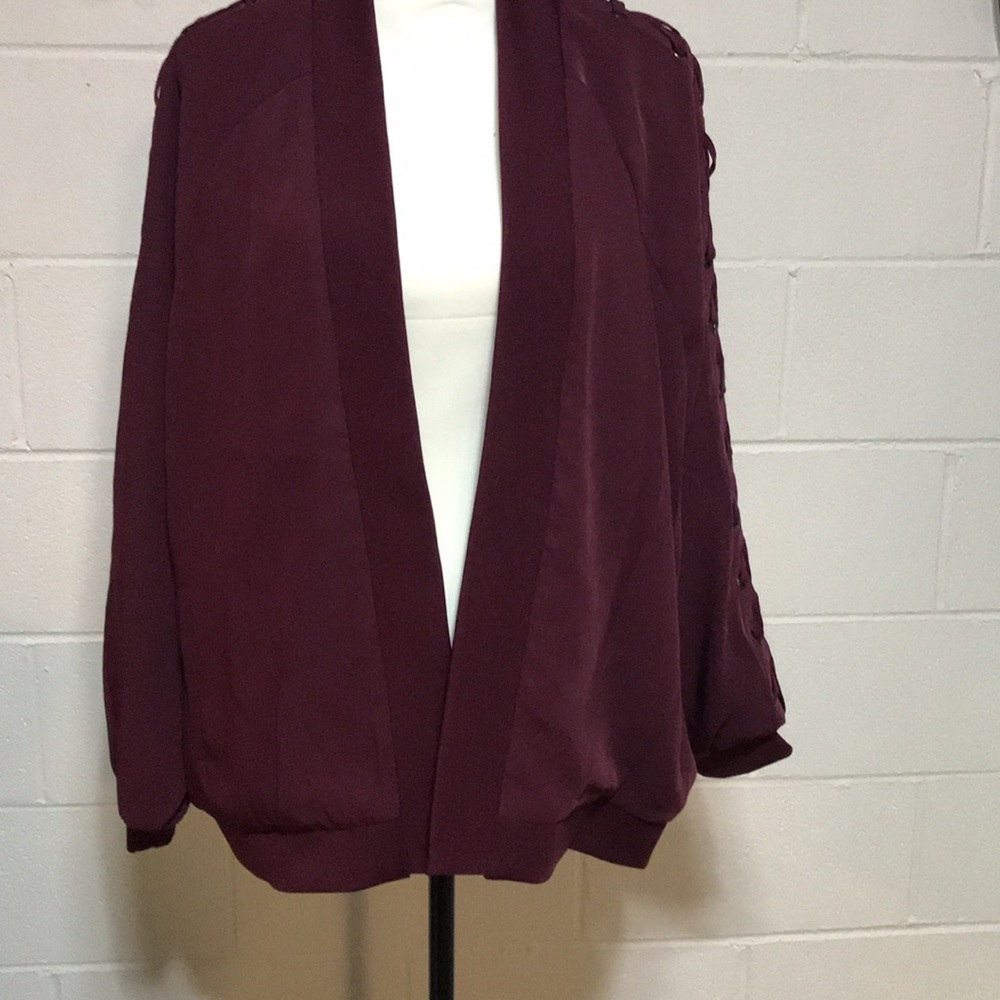 Ladies Lace Up Sleeve Bomber Jacket - NWOT